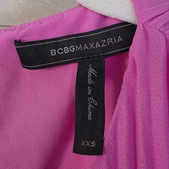 BCBGMAXAZRIA Shaina Pink Sleeveless Pleated Gown Barbie XXS - Picture 14 of 16